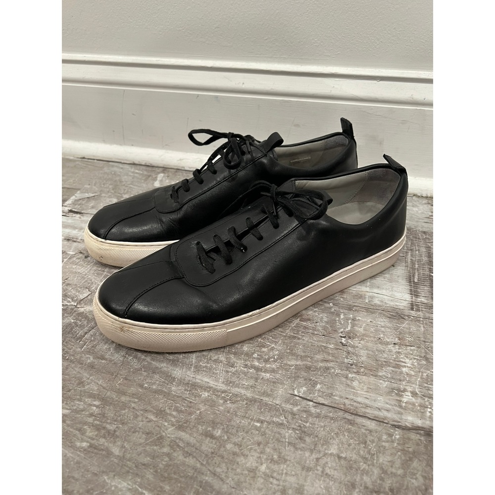 Grenson Sneaker 1's Black Leather Low Top Mens Size 10 G Luxury Shoes